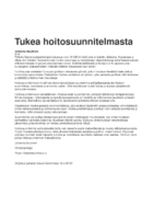 Tukea hoitosuunnetelmasta